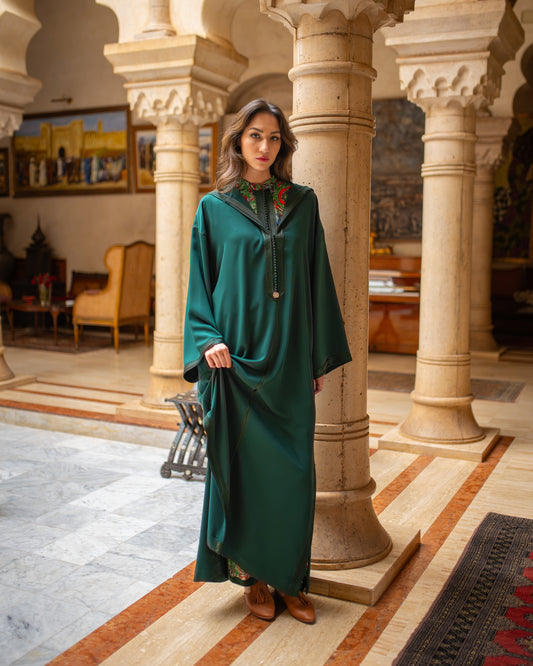 Ensemble Djellaba trois pièces en chiffon imprimé